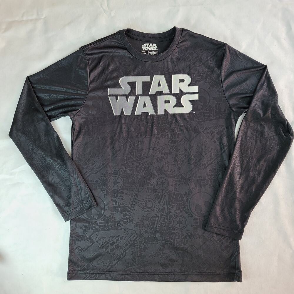 Y2K black silver Star Wars Mad Engine long sleeve Tee Small